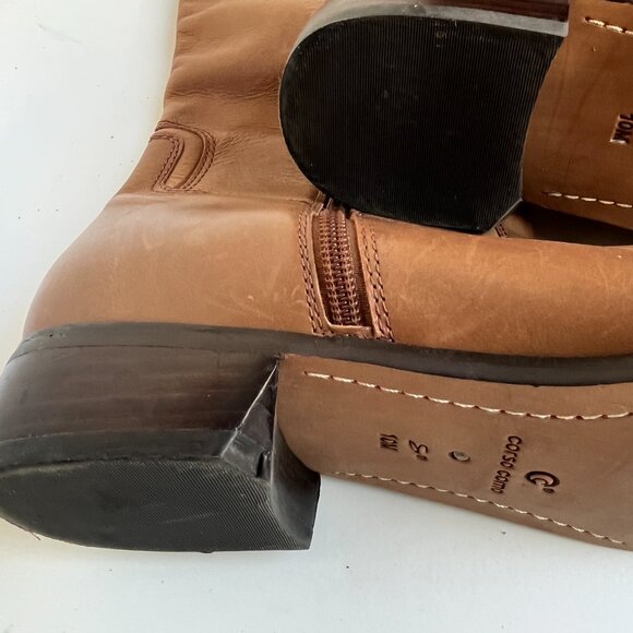 Corso Como Classic Women's Tall Knee High Camel New Leather Boots, Size 10M - Picture 4 of 15